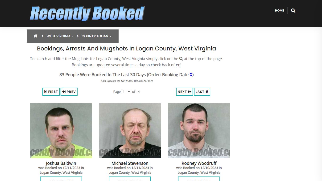 Bookings, Arrests and Mugshots in Logan County, West Virginia